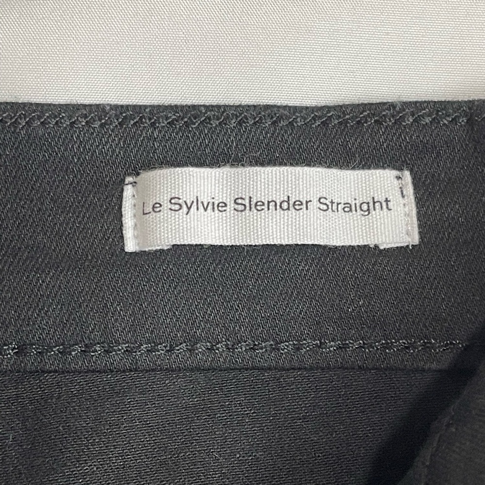 Frame High Rise Straight Coated  Stretchy Jeans in Noir Womens Size 29 - Picture 10 of 14